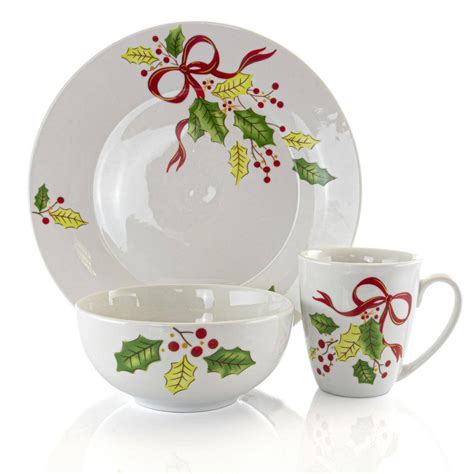 Holiday Ribbon 12-Piece Casual White Ceramic | Ubuy India