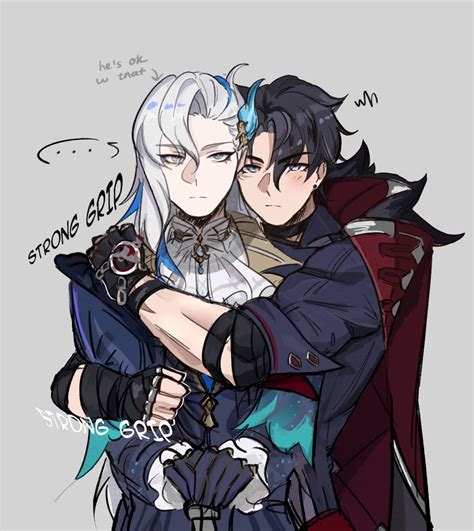 neuvillette and wriothesley (genshin impact) drawn by 1aoisora1 | Danbooru