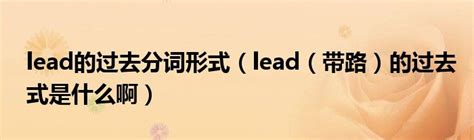lead的过去分词形式（lead（带路）的过去式是什么啊）_拉美贸易经济网