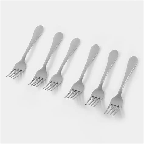 Shop Set of 6 Silver Stainless Steel Dessert Forks - at Best Price ...