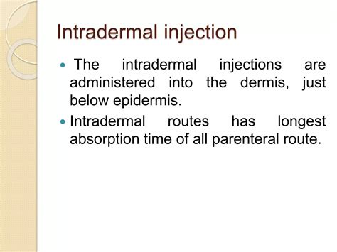 Intradermal injection- Introduction, procedure,complications | PPTX