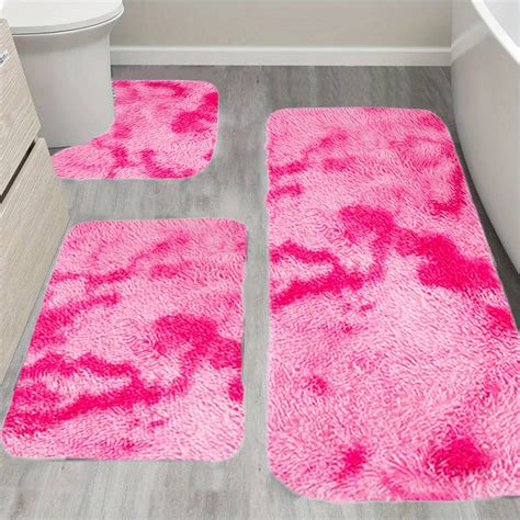 AZXY Bathroom Rug Set 3 Pc,Bath Mat Set Pink,Bath Rugs Clearance ...