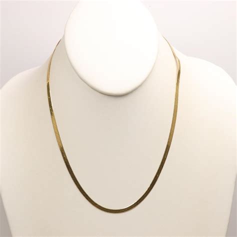14kt Gold Herringbone Necklace | Property Room