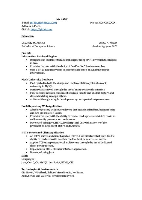Please roast my CV. Undergrad comp sci student with no relevant work ...