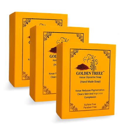 Buy Golden treez saffron handmade bath soap for tan removal, acne ...