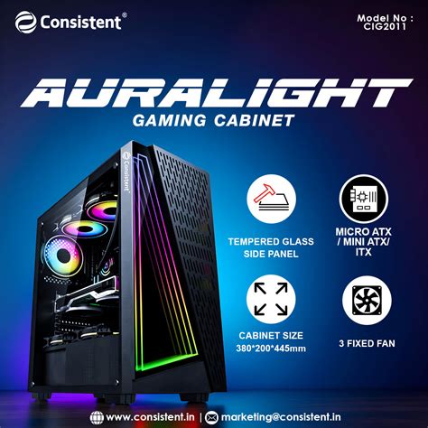 Consistent Auralight Gaming Cabinet (CIG2011) – Everest Store