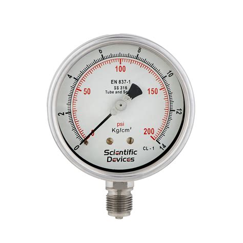 Scientific Devices Ss304&Ss316 Bottom Mounted 100Mm Pressure Gauge ...