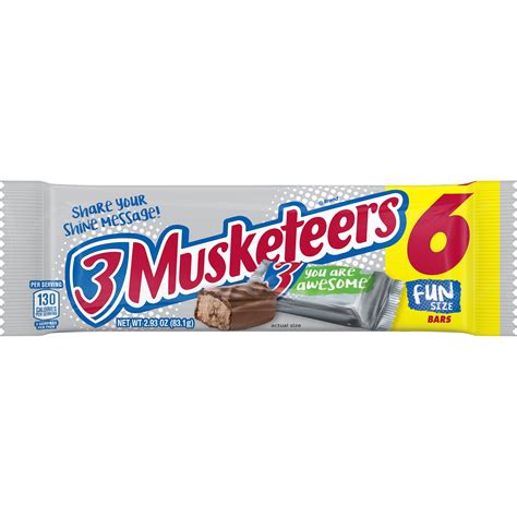 3 Musketeers Fun Size Milk Chocolate Candy Bars – 2.93 oz (Pack of 6 ...