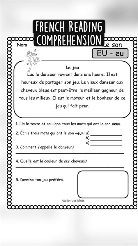 French phonics reading comprehension – Artofit