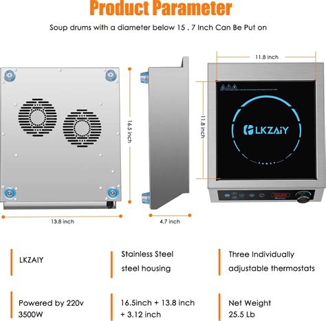 Buy LKZAIY Induction Cooktop, Commercial Electric Stove 3500W 240v ...