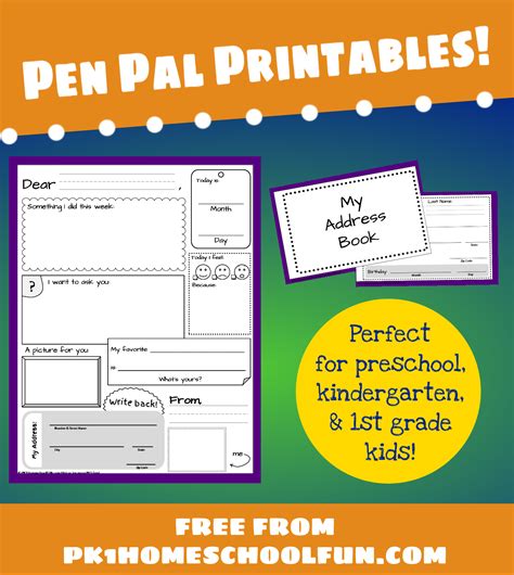 Pen Pal Printables for PK1kids! – PK1Kids