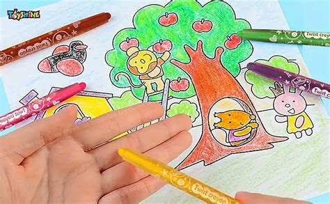 Toyshine 36 Pcs Multicolor Twist Crayon Colors Set for Kids, Art ...