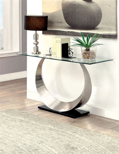Bessler 48'' Glass Top Console Table | Contemporary console table, Sofa ...