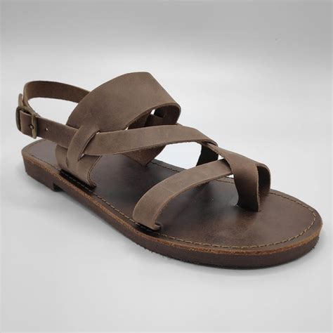 Ancient Greek Sandals Men ANCIENT GREEK SANDALS Apteros Leather Slides