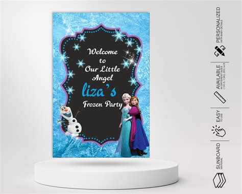 Frozen Theme Personalized Welcome Board | Party Supplies India Online