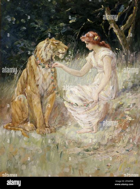 Lady and the Tiger, 1900 Stock Photo - Alamy