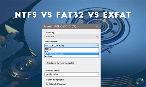 Difference Between FAT32 vs NTFS vs exFAT