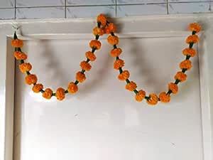 Buy Biche Fabric Toran (Orange Yellow) for Diwali Dusserra Ganapati ...