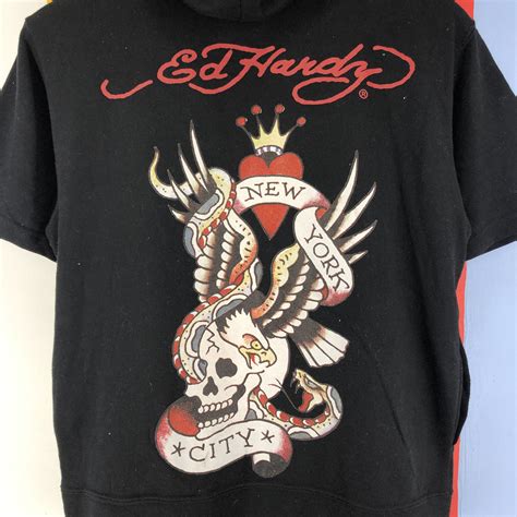 Ed Hardy × Skulls DON ED HARDY Short Sleeve Hoodie #0830/U | Grailed