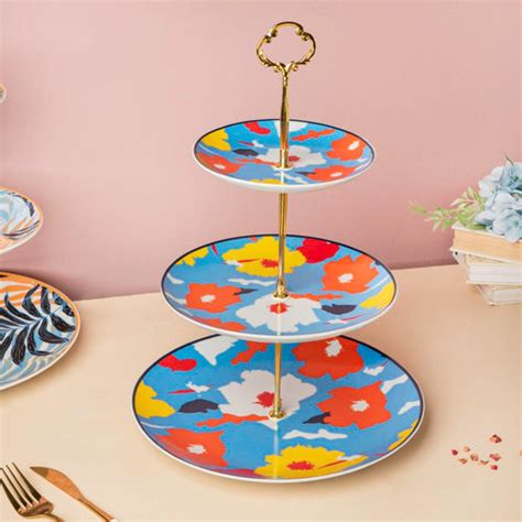 Snow White Flower 3-tier Snack Stand Online - Premium Cake Stand | Nestasia
