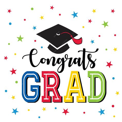 Premium Vector | Congrats Grad wordings with Graduation toga cap and ...