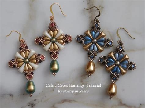 Beaded Cross Earring Tutorial 的图像结果