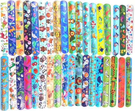 Xcellentlife 60 PCS Slap Bracelets Party Slap Bands for Boys Girls ...