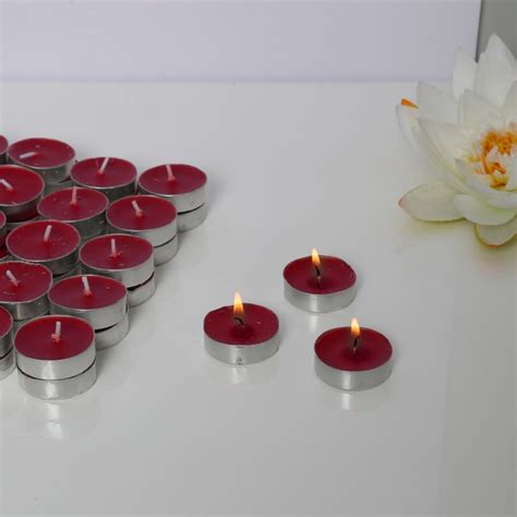 Luminescent 50-Piece T-Light Candle Set | Red