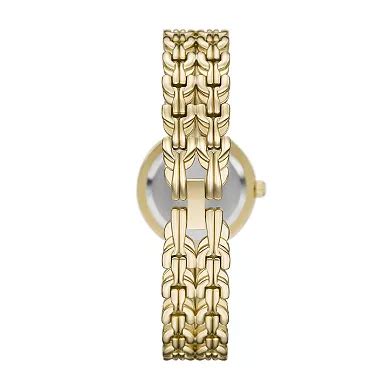 Folio Women's Gold Tone Round Link Bracelet Watch with Simulated ...
