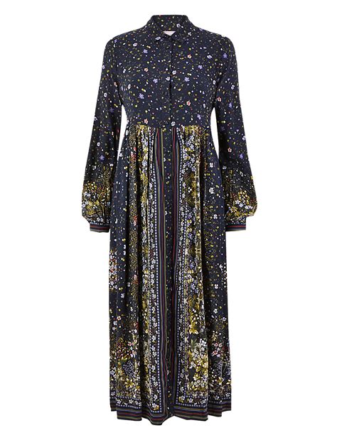 Buy Floral Print Midi Shirt Dress at Marks & Spencer