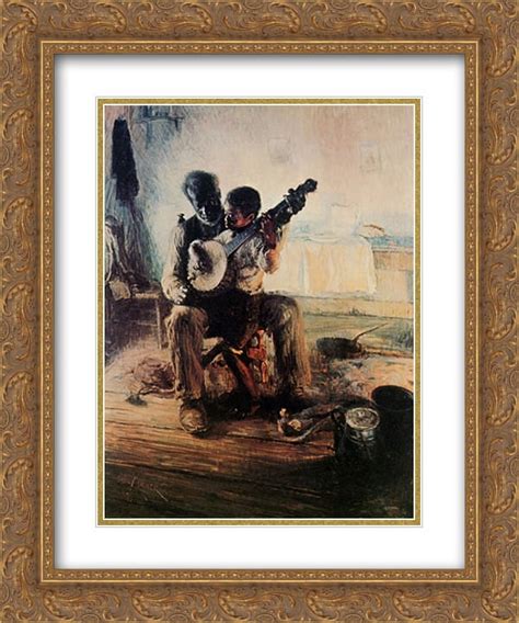The Banjo Lesson 2x Matted 15x18 Gold Ornate Framed Art Print by Henry ...