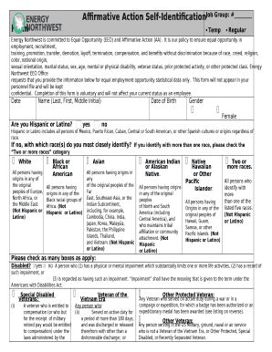 EEO Self-Identification Form - Blank Fillable Template | Fill Out ...