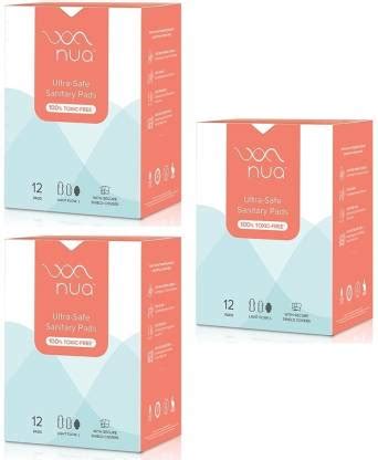 Nua Ultra Thin Rash Free Sanitary Pads - 12 Regular Pads x Pack of 3 ...