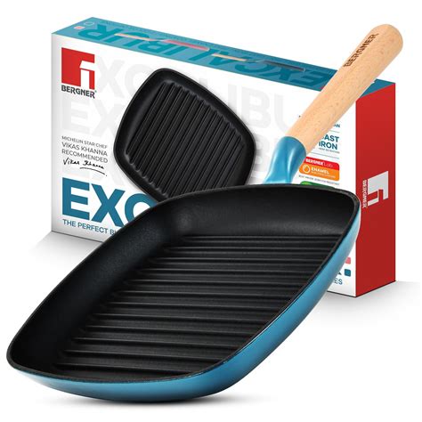 Buy BERGNER Excalibur Lightweight Cast Iron Square Grill Pan 24cm ...