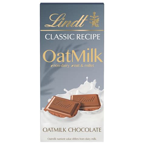 Lindt CLASSIC RECIPE OatMilk Non-Dairy Chocolate Candy Bar, 3.5 oz, Bar ...