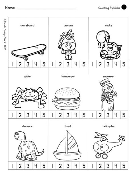 Free Count Syllables Worksheet 的图像结果