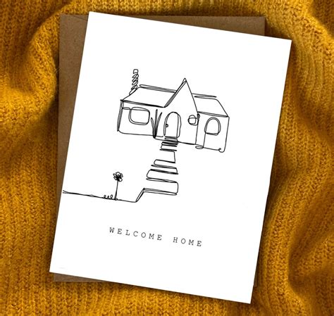 Welcome Home, Minimalist Card - Etsy