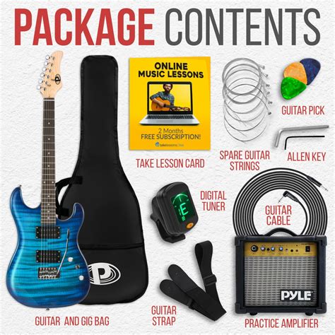 Buy Pyle 6-String Electric Guitar Kit- Includes Amplifier with ...