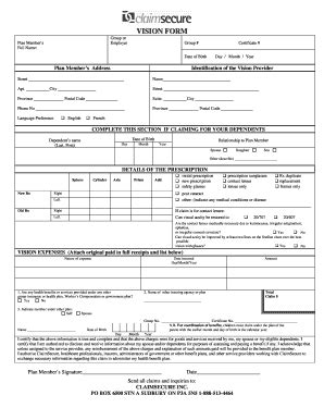 Fillable Online Vision Form - bmoorepackagingbbcomb Fax Email Print ...