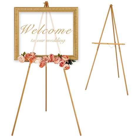 VISWIN 160cm Wooden Tripod Display Easel Stand for Wedding Sign, Poster ...