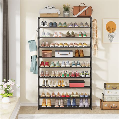 17 Stories 10 Tiers Shoe Rack Shoe Shelf Large Capacity Shoe Organizer ...