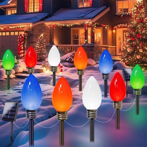 10 Pack Jumbo C9 Christmas Decorations Outdoor Waterproof, Solar ...