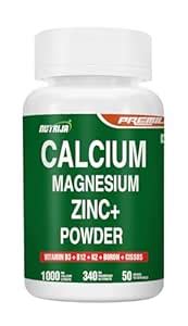 NutriJa Premium Calcium Magnesium Zinc Powder with Vitamin D3, B12, K2 ...
