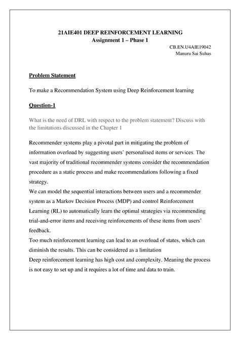 Suhas Manuru Suhas 19042 - 21AIE401 DEEP REINFORCEMENT LEARNING ...