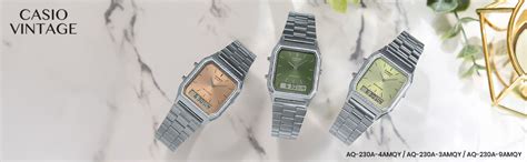 Casio Vintage AQ-230A-9AMQYDF Analog-Digital Green Dial Unisex (AD280 ...