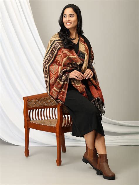 Caramel Comfort Acrylic Woolen Shawl | The Mom Store