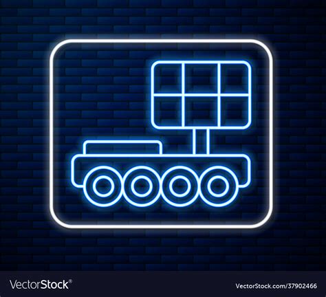 Glowing neon line mars rover icon isolated Vector Image
