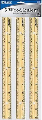 BAZICPRODUCTS BAZIC Products Wooden Ruler 12 (30cm), Singel Metal India ...