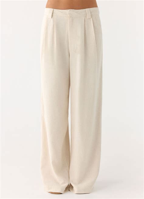 Delong Low Rise Linen Pants - Oatmeal – Peppermayo