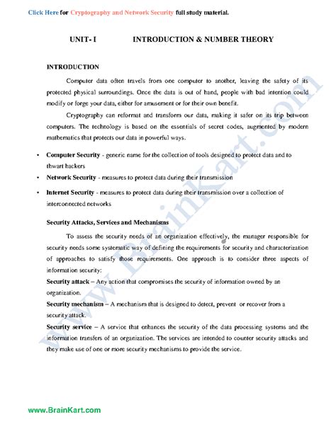 137 - CS8792, CS6701 Cryptography and Network Security - Notes 2 - UNIT ...